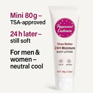 Loción corporal Peppermint Cashmere Shea Better 24H hidratación tamaño de viaje