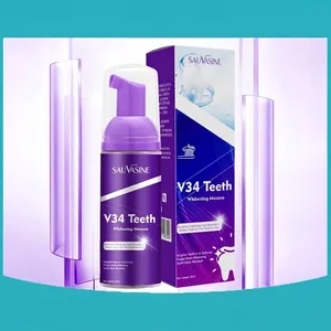 Mousse Blanqueadora de Dientes Púrpura V34 Eliminación de Manchas Pasta Dental Iluminadora Espuma Limpiadora Oral Dientes Amarillos Uso Diario Mujer Hombre