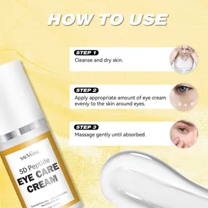 Usage instructions for 5D peptide eye care cream to reduce dark circles and fine lines