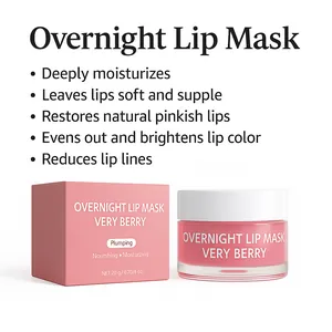 Detailed view of Very Berry Overnight Lip Mask for moisturizing and reducing lip lines.