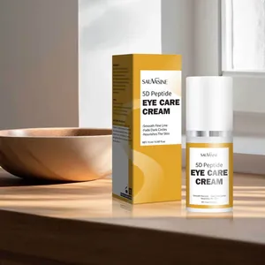 Detailed view of SAUVASINE 5D peptide eye care cream bottle and packaging box