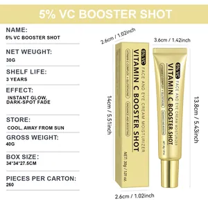 Detailed specifications and dimensions for 5% Vitamin C booster shot eye and face cream