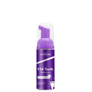 Mousse blanqueadora dental púrpura V34 para eliminar manchas y dar brillo, frasco 50ml