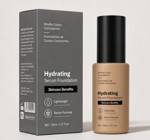 Detailopname van een 30 ml hydraterende serumfoundation met de professionele doos