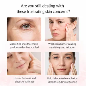 Detail showing common skin concerns like visible fine lines, redness, and dullness