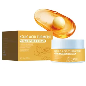 Kojic acid turmeric vitamin capsule cream 53g for skin brightening and facial care
