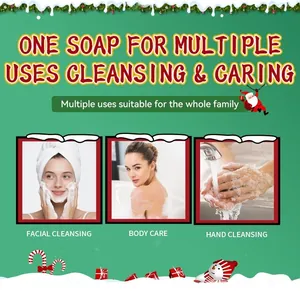 Sapone di Natale versatile per la pulizia del viso, del corpo e per lavare le mani.