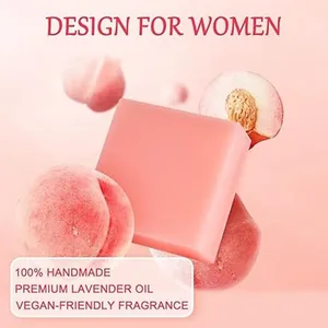 Handgemachte rosa Pfirsich-Yoni-Seife mit natürlichem Lavendelöl zur sanften Intimpflege