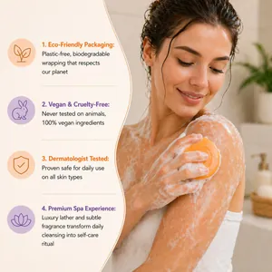 Femme utilisant un savon déodorant avec mousse de luxe et atouts écolos