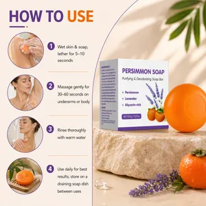 Guide d'utilisation détaillé du savon au kaki purifiant et désodorisant de 100g