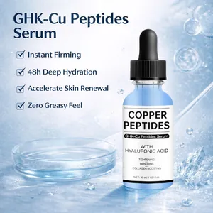 Blue Copper Peptide Serum detail view with GHK-Cu hydrating and firming claims