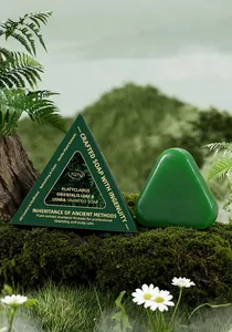Dreieckige grüne Kräutershampoo-Seife mit Pflanzenextrakt-Verpackung