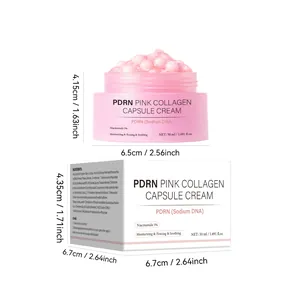 Detailed view of 50ml PDRN Pink Collagen Cream with dimensions and ingredient list