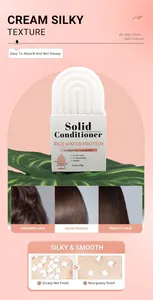Eco-friendly rice water protein solid conditioner bar for silky and smooth hair texture