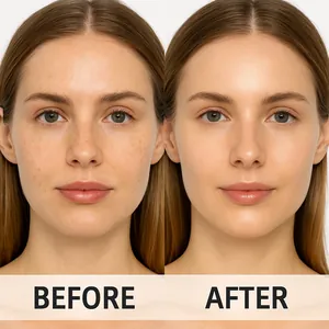 Vitamin C serum before and after comparison showing clear skin transformation results