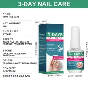 Detailed product specifications for 3-day nail care liquid repair essence in 15ml bottle