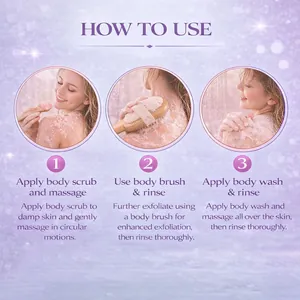 Instructions étape par étape pour le gommage au sel et la brosse