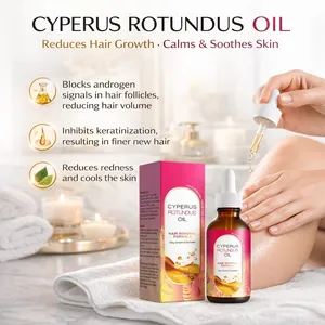 Detailed macro view of Cyperus Rotundus Oil application for hair growth reduction