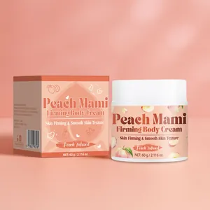 Vista detallada de la crema corporal reafirmante Peach Mami, tarro de 60 g.