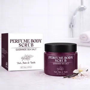 Gommage Corporel au Sel de Mer Parfumé Ambre Noire Et Vanille Exfoliant Nettoyage en Profondeur Soin du Corps Hydratant