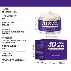 Specifiche dettagliate e dimensioni della crema lifting 3D da 50g rassodante e anti-età