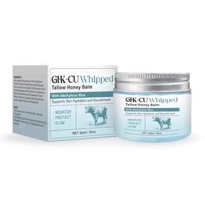 Premium GHK-CU Whipped Tallow Honey Balm 60ml jar for deep skin nourishment and hydration