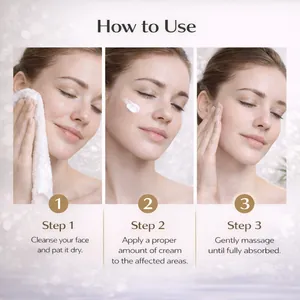 Illustrated step-by-step instructions for using 3H daily soothing facial cream effectively.