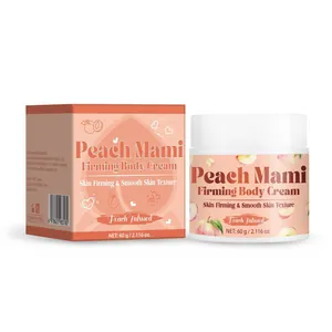 Crema corporal reafirmante Peach Mami de 60g con su caja de embalaje exterior premium