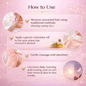 Step-by-step instructions for applying Cyperus Rotundus oil after hair removal