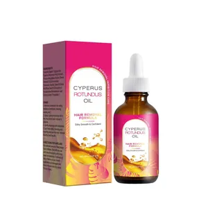 Cyperus Rotundus Oil 60ml bottle and pink packaging box for hair removal inhibition skincare