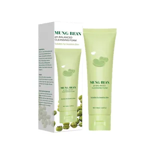 Mousse nettoyante au haricot mungo pH équilibré 100ml avec boîte et tube
