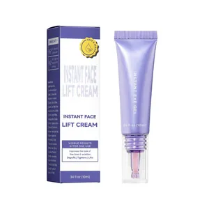 Close-up of Instant Lift Eye Gel tube and packaging box with ingredient details