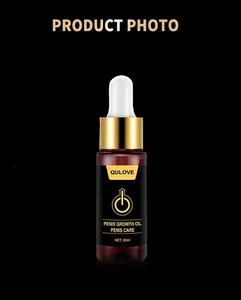 QULOVE 20ml male private care massage oil with dropper bottle on black background