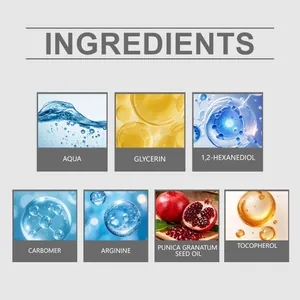 Tabella professionale degli ingredienti per olio viso al melograno con vitamina E e glicerina