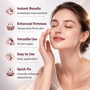 Detail of instant eye tightener results showing immediate skin firmness and daily use.