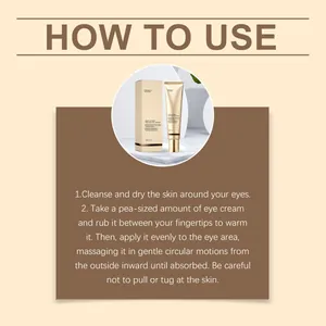 Detailed view of the usage instructions and steps for deep lifting peptide eye cream.