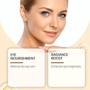 Close-up of radiant eye area with professional eye cream nourishment and brightness