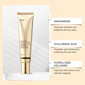 Detailed view of peptide eye cream with niacinamide and collagen for anti-aging