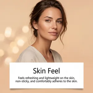 Detalle de primer plano que muestra la sensación ligera y fresca de la crema.