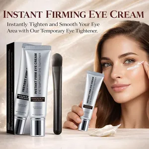 Instant Fast Eye Tightener Cream With Applicator Brush Temporary Eye Bag Remover Firming Lifting Smoothing Serum Eye Care