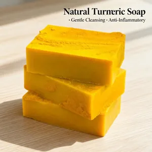 Φυσικό Χειροποίητο Σαπούνι Κουρκουμά Λεμόνι Κοτζικό Οξύ για Πρόσωπο Σώμα Βαθύς Καθαρισμός Λάμψη Δέρματος Ήπια Φόρμουλα
