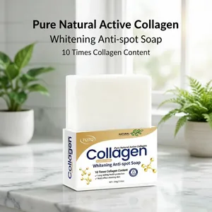TQTQ Sapone Artigianale Sbiancante al Collagene Pulizia Profonda Anti Macchia Sapone Viso Corpo per Adulti Detergente Nutriente Pelle