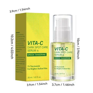 Gedetailleerde afmetingen van het 30 ml Green Tangerine Vita-C serum tegen donkere vlekken.