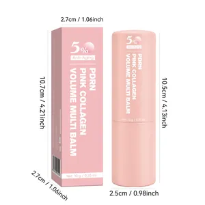Detaillierte Maße des PDRN Pink Collagen Multi Balm 10g mit Produktverpackung im Detail