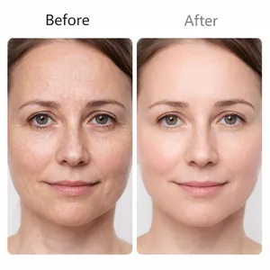Visible before and after skin rejuvenation results with 50g PDRN collagen capsule cream