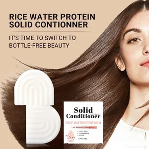 Rice Water Protein Solid Conditioner Bar For Damaged Hair Repair Color Safe PH Balanced Vegan Handmade Hair Care Soap Bar