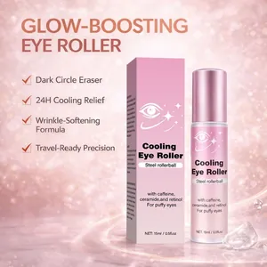 Cooling Eye Roller Serum With Niacinamide Caffeine Stainless Steel Massage Ball For Puffy Eyes Dark Circles Daily Skin Care