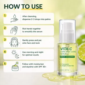 Groene mandarijn vitamine C serum voor donkere vlekken met 5% niacinamide en gebruiksaanwijzing