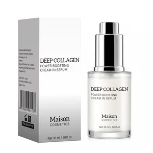 Dettaglio del flacone di siero Deep Collagen e della sua confezione bianca professionale