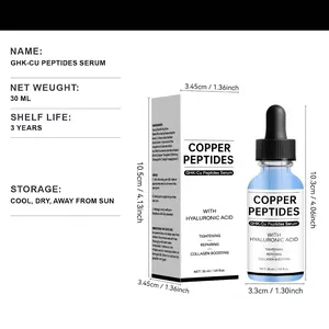 GHK-Cu Copper Peptides Serum 30ml with Hyaluronic Acid for tightening and repairing skin